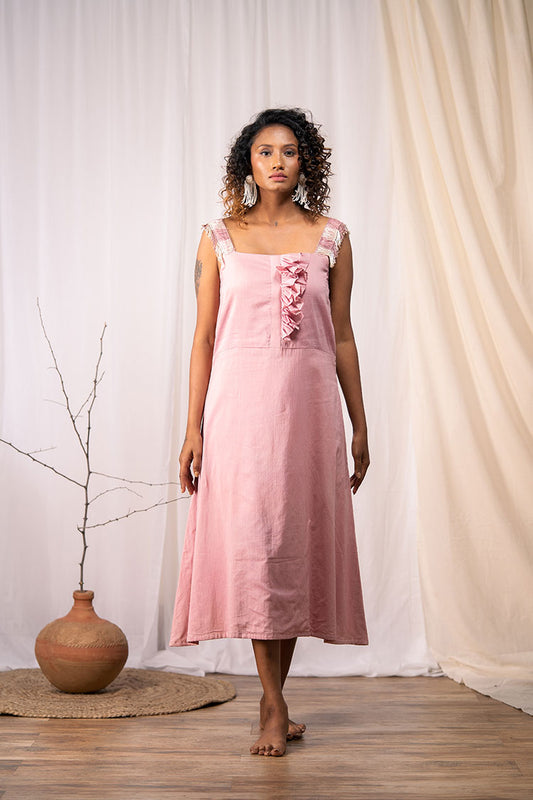 Studio Sample - 'THE ICEBERG' Pale Chestnut Mulmul Cotton Dress