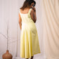 'ROSEMARY' Pastel Yellow Mulmul Cotton Dress