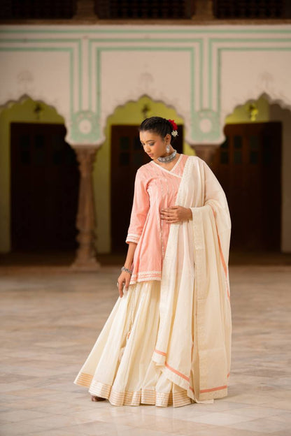 CREAM Mulmul  Cotton Dupatta