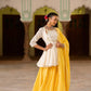 'CHANDNI' Sunshine  Yellow Mulmul  Cotton Kalidar Ghaghra