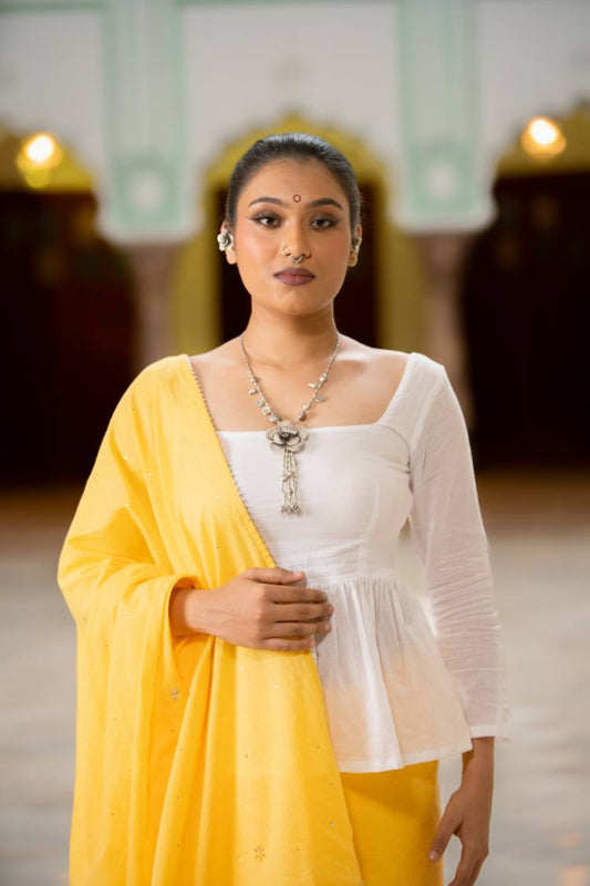 White Mulmul Cotton Blouse
