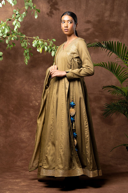 Cotton Silk Panelled Anarkali Full Length Kurta