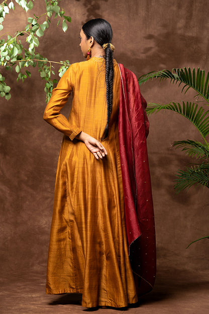 Handloom Chanderi Silk Anarkali Kurta