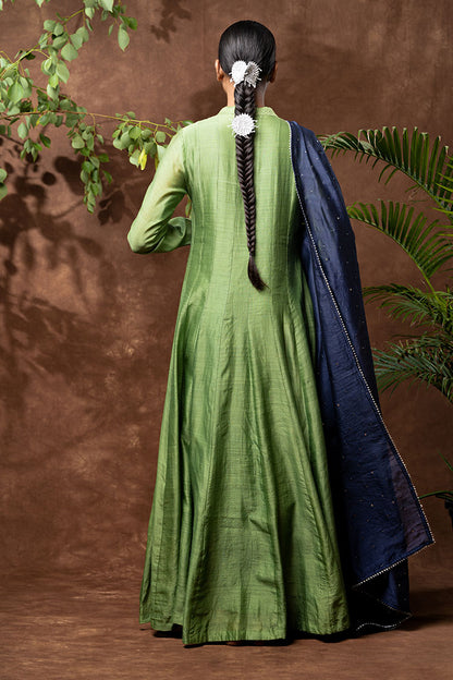 Handloom Chanderi Silk Anarkali Kurta