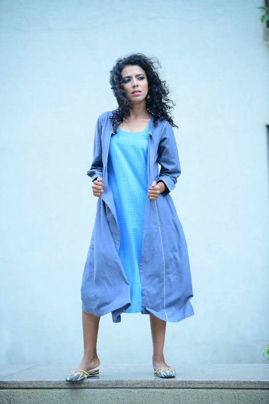 'WRAP ME REVERSE' Handloom Cotton Dress With Overlay