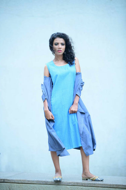 'WRAP ME REVERSE' Handloom Cotton Dress With Overlay