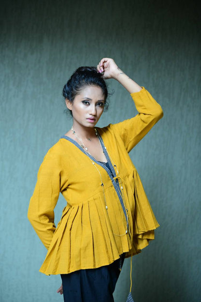 'DAFFODIL' Handloom Cotton Peplum Top