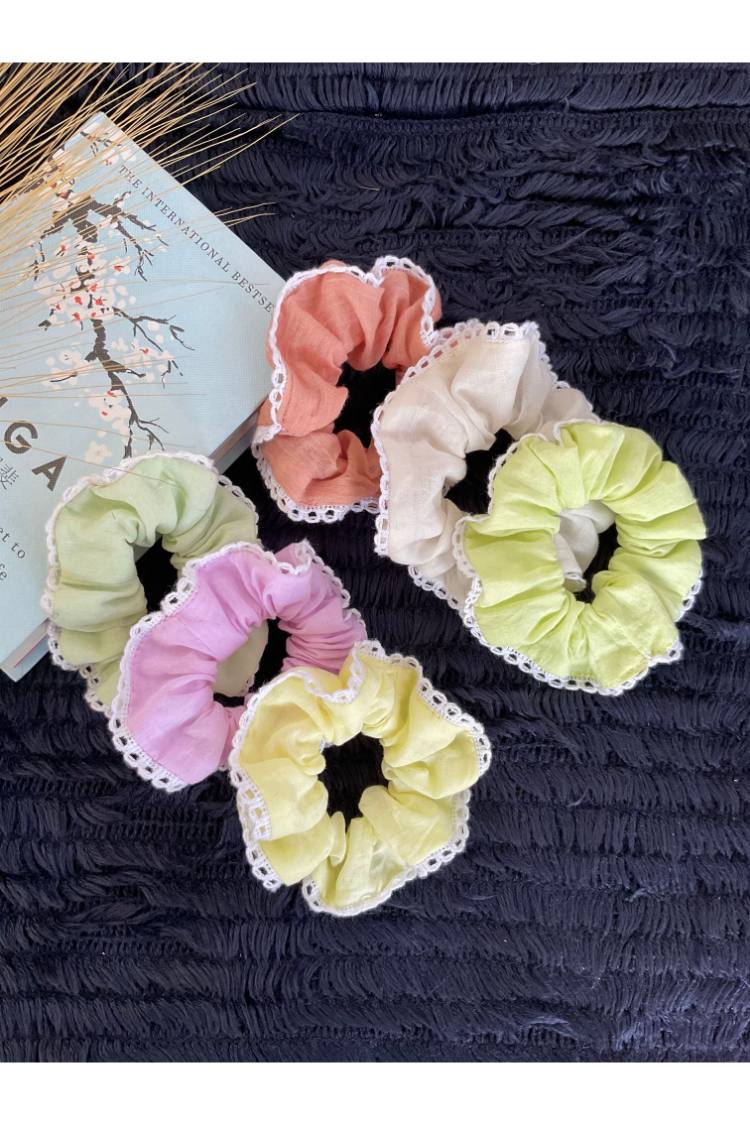 Zero Waste Mulmul Scrunchies (Set Of 6)