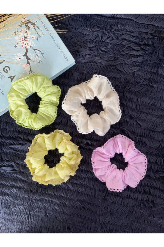 Zero Waste Mulmul Scrunchies (Set Of 4)