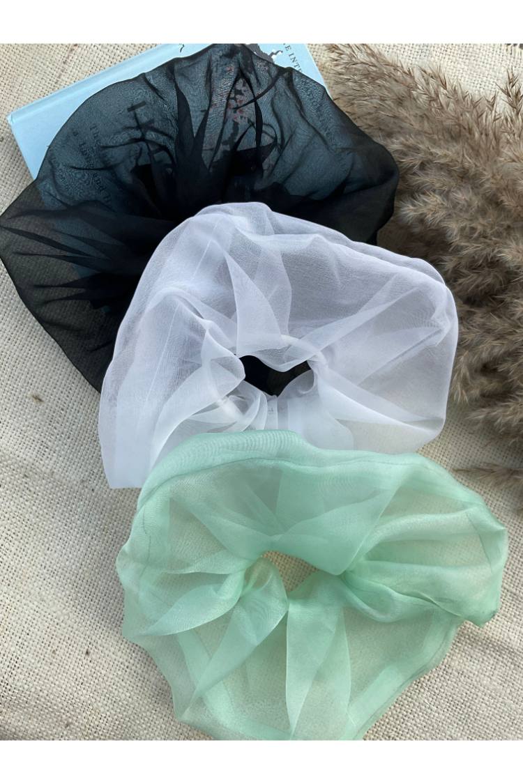 Zero Waste Oversized Organza Scrunchies (Set of 3)