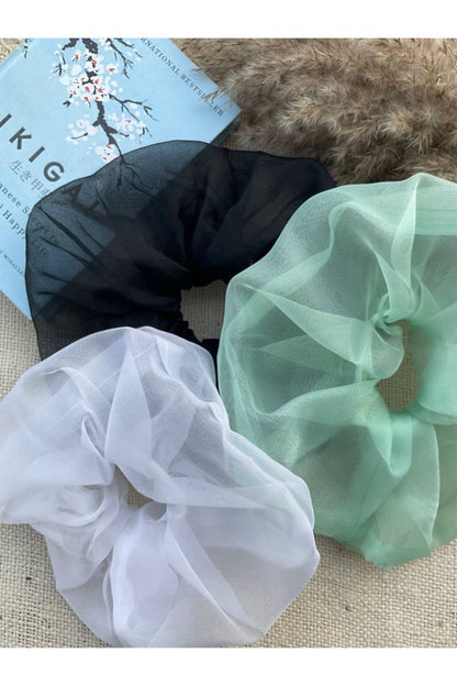 Zero Waste Oversized Organza Scrunchies (Set of 3)