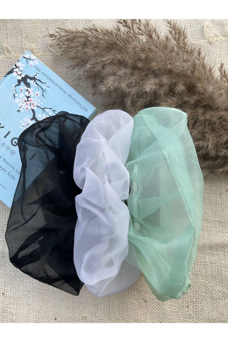 Zero Waste Oversized Organza Scrunchies (Set of 3)