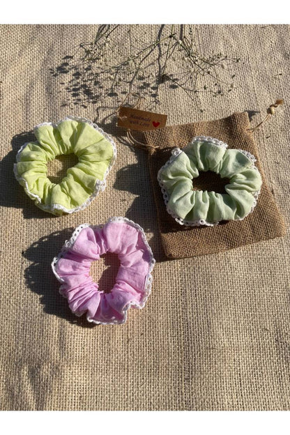 Zero Waste Mulmul Scrunchies (Set Of 3)