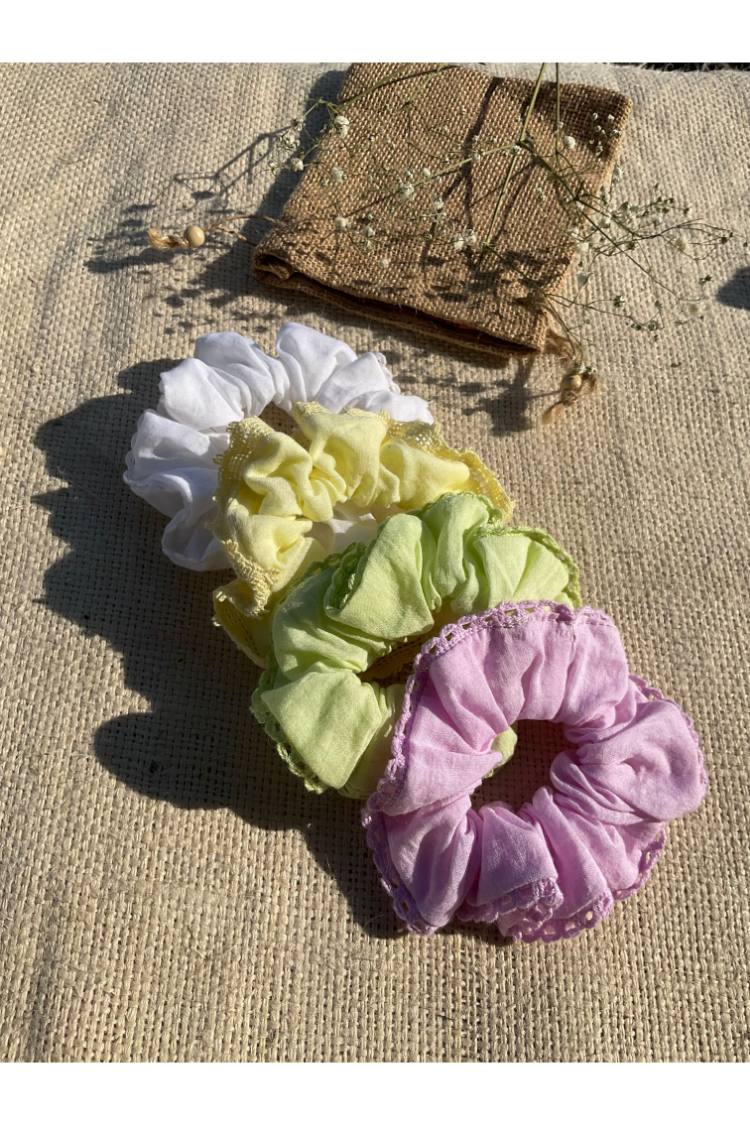 Zero Waste Mulmul Scrunchies (Set Of 4)