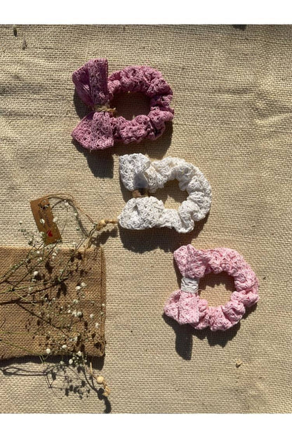 Zero Waste Lace Scrunchies (Set Of 3)