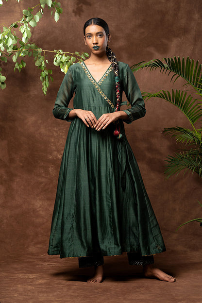 Handloom Chanderi Silk Panelled Anarkali Full Length Kurta