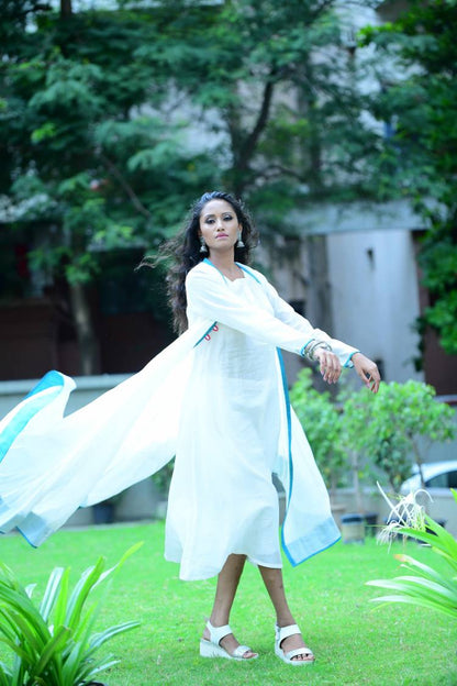 Mulmul Cotton White Dress