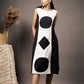 'PLACE THE DOT' Black And White Handwoven Cotton Dress