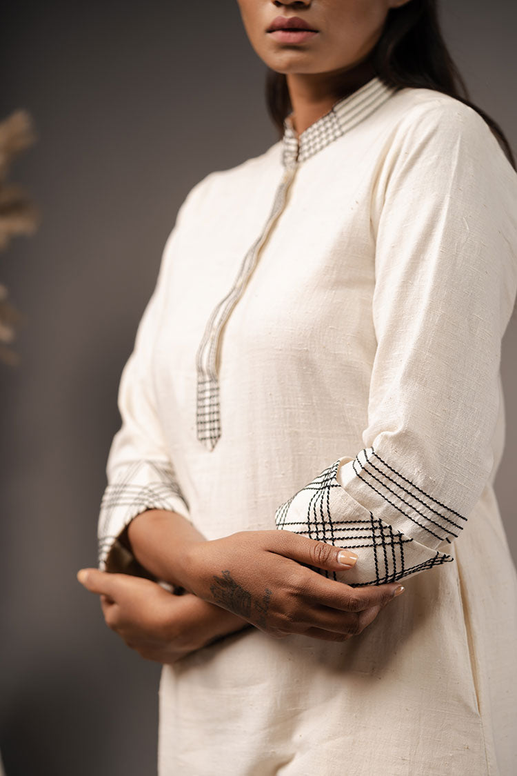 'THE PRISM' Ivory Organic Cotton Kurta