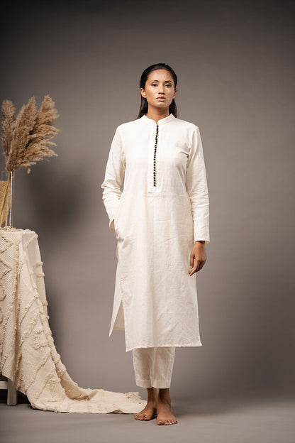 'GUFTGOO' Ivory Organic Cotton Kurta