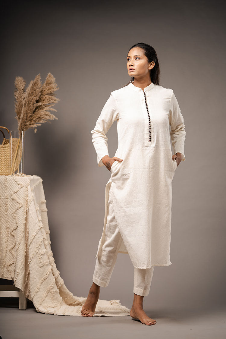 IVORY Organic Cotton Kurta And Pant (Set Of 2)