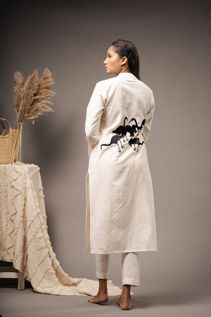 'GUFTGOO' Ivory Organic Cotton Kurta