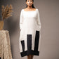 'WAY TO HEAVEN' Black And White Handwoven Cotton Dress