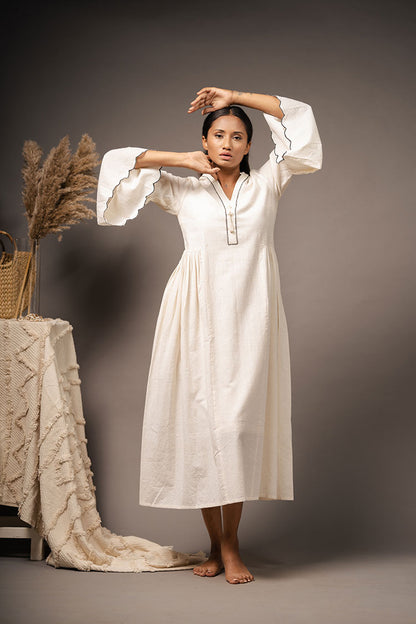 'THE MAIDEN' Ivory Organic Cotton Dress