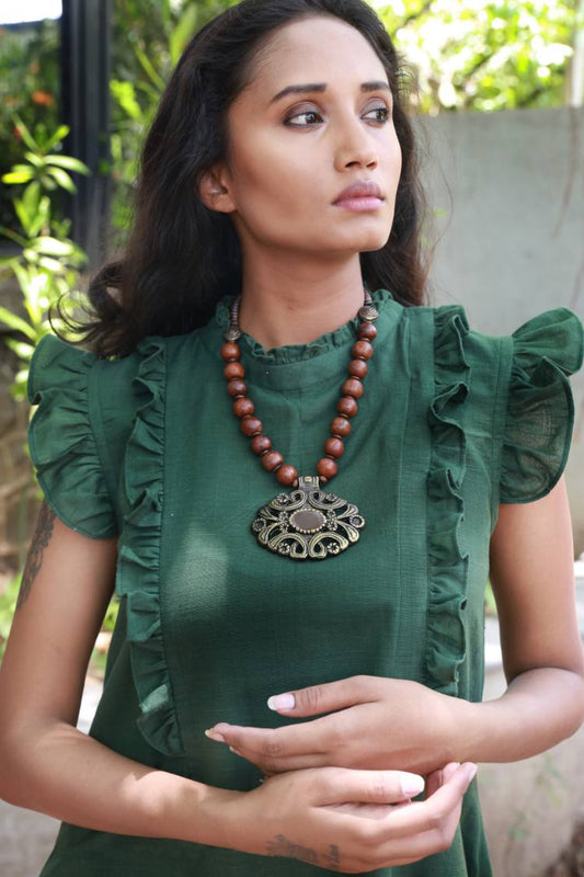 'UNIFORM RUFFLES' Handloom Cotton Dress